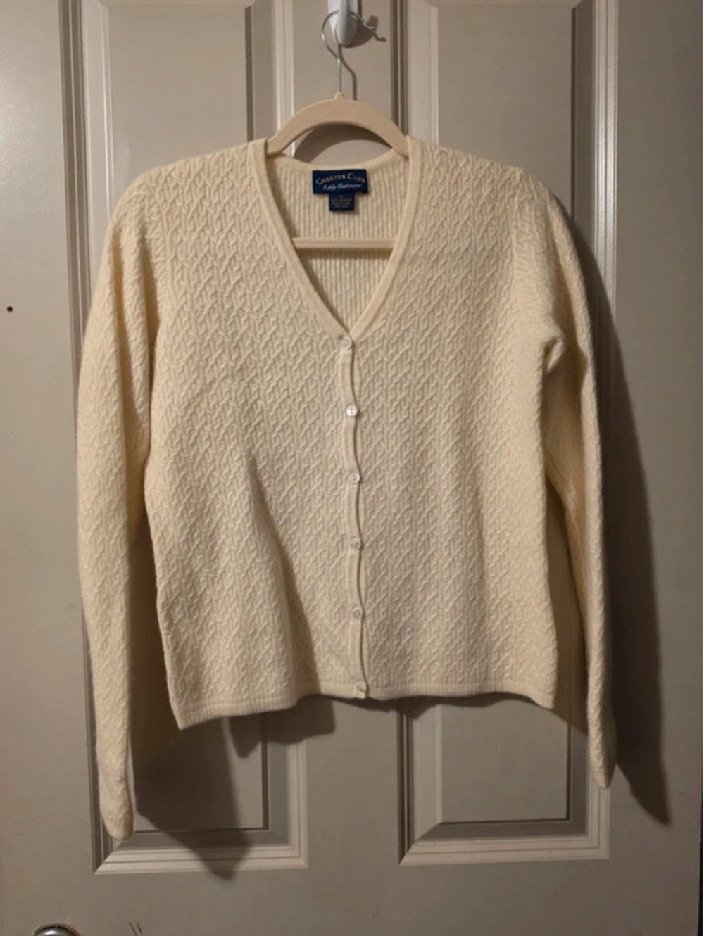 Charter Club 100% Cashmere V-neck Cardigan Sweater S